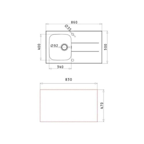 Thiết kế của chậu rửa chén inox 1 hố Elica Concerto 1B 1D – White 109501330